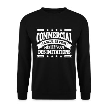 COMMERCIAL LE SEUL LE VRAI - Sweat-shirt Unisexe - noir - Devant - Alina (178cm) & Michal (187cm)
