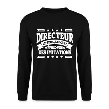 DIRECTEUR LE SEUL LE VRAI - Sweat-shirt Unisexe - noir - Devant - Alina (178cm) & Michal (187cm)