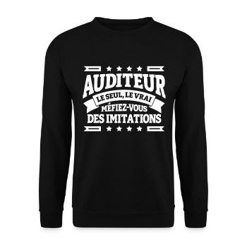 AUDITEUR LE SEUL LE VRAI - Sweat-shirt Unisexe - noir - Devant - Alina (178cm) & Michal (187cm)
