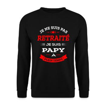 PAPY RETRAITÉ À PLEIN TEMPS - Sweat-shirt Unisexe - noir - Devant - Alina (178cm) & Michal (187cm)