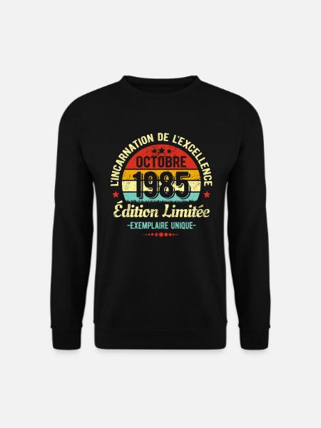 MILLÉSIME OCTOBRE 1985 ÉDITION LIMITÉE - Sweat-shirt Unisexe - noir