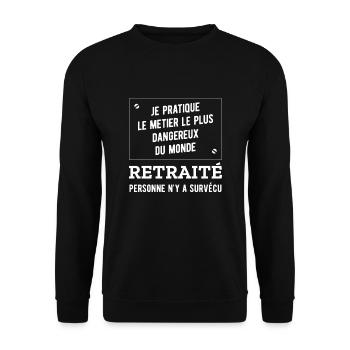 RETRAITÉ HUMOUR RETRAITE - Sweat-shirt Unisexe - noir - Devant - Alina (178cm) & Michal (187cm)