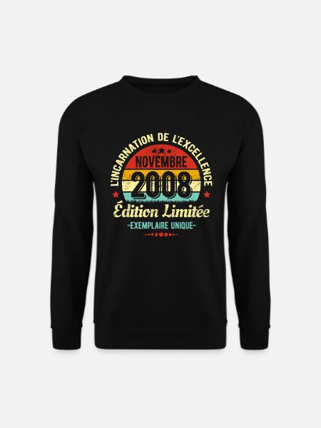 MILLÉSIME NOVEMBRE 2008 ÉDITION LIMITÉE - Sweat-shirt Unisexe - noir