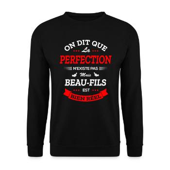 BEAU-FILS PARFAIT - Sweat-shirt Unisexe - noir - Devant - Alina (178cm) & Michal (187cm)