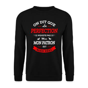 PATRON PARFAIT - Sweat-shirt Unisexe - noir - Devant - Alina (178cm) & Michal (187cm)