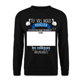Départ en retraite humour pour départ collègue - Sweat-shirt Unisexe - noir - Devant - Alina (178cm) & Michal (187cm)