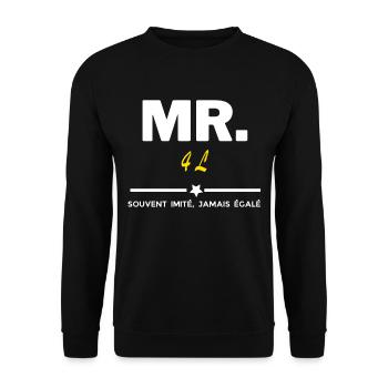 MR souvent imité jamais égalé 4 L - Sweat-shirt Unisexe - noir - Devant - Alina (178cm) & Michal (187cm)
