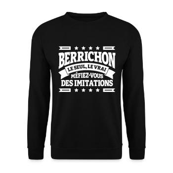 BERRICHON LE SEUL LE VRAI - Sweat-shirt Unisexe - noir - Devant - Alina (178cm) & Michal (187cm)