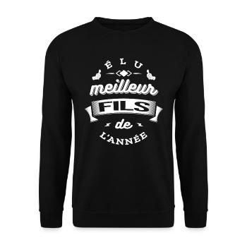 ÉLU MEILLEUR FILS DE L'ANNÉE - Sweat-shirt Unisexe - noir - Devant - Alina (178cm) & Michal (187cm)