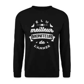 ÉLU MEILLEUR MONITEUR DE L'ANNÉE - Sweat-shirt Unisexe - noir - Devant - Alina (178cm) & Michal (187cm)