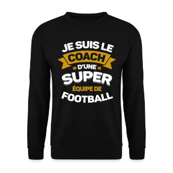 COACH D'UNE SUPER ÉQUIPE DE FOOTBALL - Sweat-shirt Unisexe - noir - Devant - Alina (178cm) & Michal (187cm)