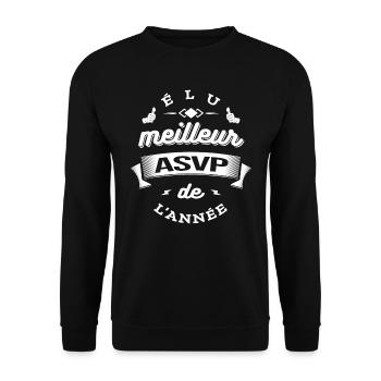 ÉLU MEILLEUR ASVP DE L'ANNÉE - Sweat-shirt Unisexe - noir - Devant - Alina (178cm) & Michal (187cm)