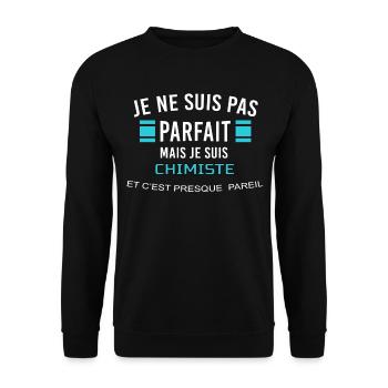 je ne suis pas parfait CHIMISTE - Sweat-shirt Unisexe - noir - Devant - Alina (178cm) & Michal (187cm)