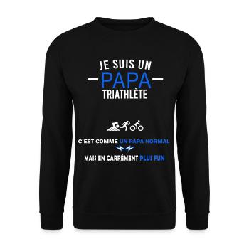 je suis un Papa et Triathlète Humour - Sweat-shirt Unisexe - noir - Devant - Alina (178cm) & Michal (187cm)