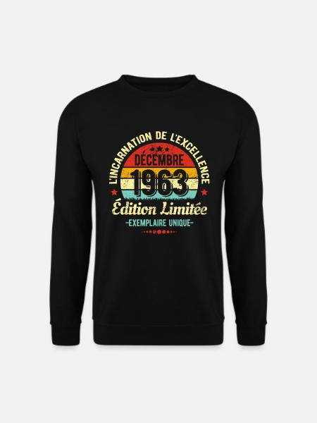 MILLÉSIME DÉCEMBRE 1963 ÉDITION LIMITÉE - Sweat-shirt Unisexe - noir