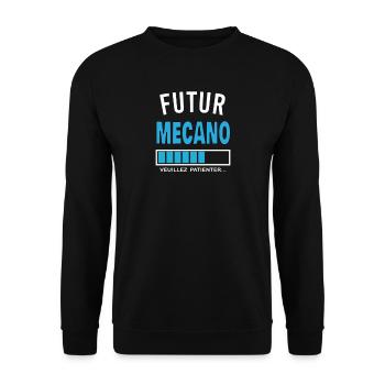 futur MECANO - Sweat-shirt Unisexe - noir - Devant - Alina (178cm) & Michal (187cm)