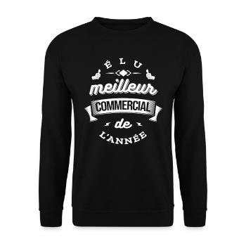 ÉLU MEILLEUR COMMERCIAL DE L'ANNÉE - Sweat-shirt Unisexe - noir - Devant - Alina (178cm) & Michal (187cm)
