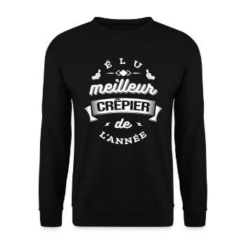 ÉLU MEILLEUR CRÊPIER DE L'ANNÉE - Sweat-shirt Unisexe - noir - Devant - Alina (178cm) & Michal (187cm)