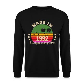 MADE IN L unique exemplaire 1992 - Sweat-shirt Unisexe - noir - Devant - Alina (178cm) & Michal (187cm)