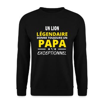 un LION légendaire drôle papa exceptionnel - Sweat-shirt Unisexe - noir - Devant - Alina (178cm) & Michal (187cm)