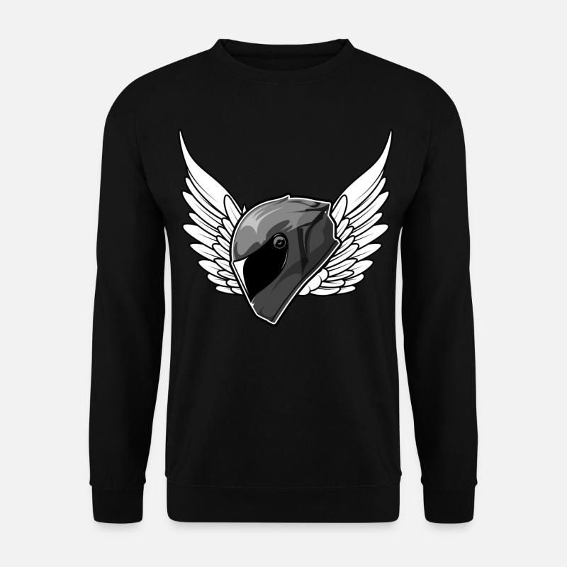 motorradhelm biker motorradfahrer - Unisex Pullover - Schwarz