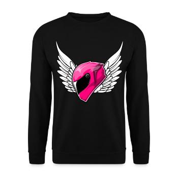 Motorcyclist motorcycle helmet pink - Unisex Sweatshirt - black - Front - Alina (178cm) & Michal (187cm)