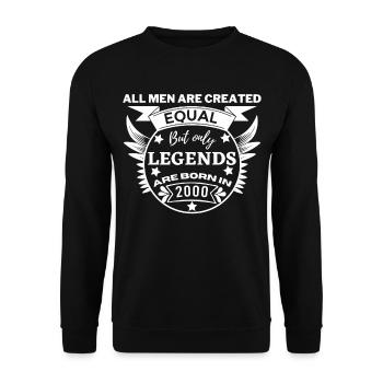 all men are created equal legends are born in 2000 - Sweat-shirt Unisexe - noir - Devant - Alina (178cm) & Michal (187cm)