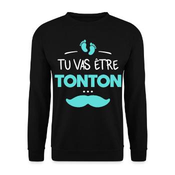 Tu vas être tonton - Sweat-shirt Unisexe - noir - Devant - Alina (178cm) & Michal (187cm)