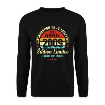 MILLÉSIME AVRIL 2009 ÉDITION LIMITÉE - Sweat-shirt Unisexe - noir - Devant - Alina (178cm) & Michal (187cm)