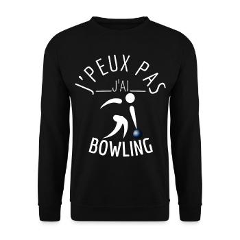 j'peux pas j'ai bowling - Sweat-shirt Unisexe - noir - Devant - Alina (178cm) & Michal (187cm)
