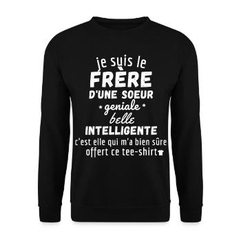 le frère d'une sœur géniale et intelligente - Sweat-shirt Unisexe - noir - Devant - Alina (178cm) & Michal (187cm)