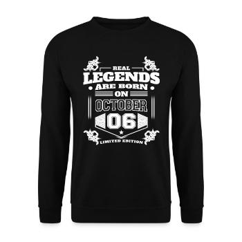 THE TRUE LEGENDS WERE BORN ON OCTOBER 6 - Unisex Sweatshirt - black - Front - Alina (178cm) & Michal (187cm)