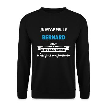 Je m'appelle excellence Bernard - Sweat-shirt Unisexe - noir - Devant - Alina (178cm) & Michal (187cm)