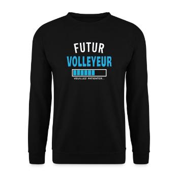 futur VOLLEYEUR - Sweat-shirt Unisexe - noir - Devant - Alina (178cm) & Michal (187cm)