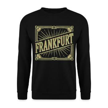 Frankfurt Germany City Font Vintage Retro - Unisex Sweatshirt - black - Front - Alina (178cm) & Michal (187cm)