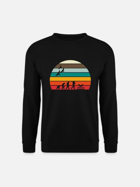 retro vintage sunset evolution SWIMMING - Unisex Sweatshirt - black
