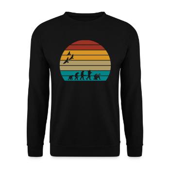 retro vintage sunset evolution PAINTBALL - Unisex Pullover - Schwarz - Vorne - Alina (178cm) & Michal (187cm)