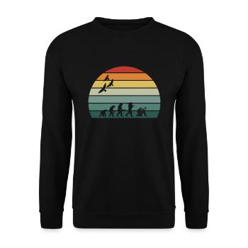 retro vintage sunset evolution PAINTBALL - Unisex Pullover - Schwarz - Vorne - Alina (178cm) & Michal (187cm)