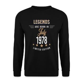 Legends are born in July 1978 - Sweat-shirt Unisexe - noir - Devant - Alina (178cm) & Michal (187cm)