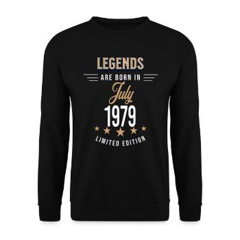 Legends are born in July 1979 - Unisex Sweatshirt - black - Front - Alina (178cm) & Michal (187cm)