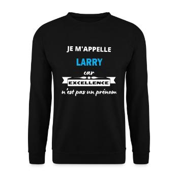Je m'appelle excellence Larry - Sweat-shirt Unisexe - noir - Devant - Alina (178cm) & Michal (187cm)