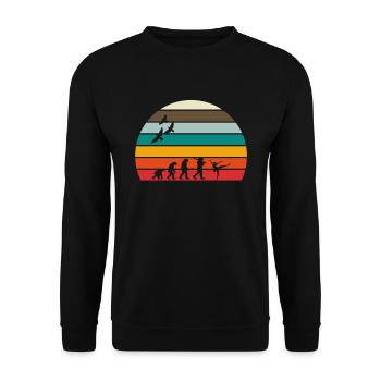 Retro Vintage Sunset Evolution FIGURE SKATING - Unisex Pullover - Schwarz - Vorne - Alina (178cm) & Michal (187cm)