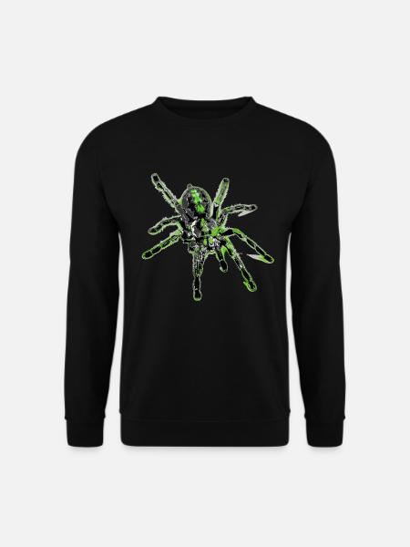 Tigerspinne grün, Spinne - Unisex Pullover - Schwarz