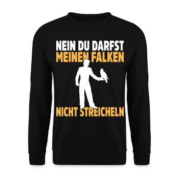 Falknerei Geschenkidee Falkner Beizjagd Greifvogel - Unisex Pullover - Schwarz - Vorne - Alina (178cm) & Michal (187cm)