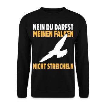 Falknerei Geschenkidee Falkner Beizjagd Greifvogel - Unisex Pullover - Schwarz - Vorne - Alina (178cm) & Michal (187cm)