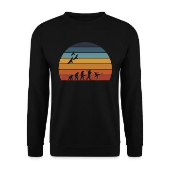 Retro Vintage Sunset Evolution FIGURE SKATING - Unisex Pullover - Schwarz - Vorne - Alina (178cm) & Michal (187cm)