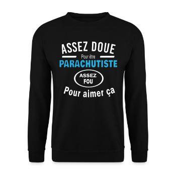 Assez doue pour etre PARACHUTISTE - Sweat-shirt Unisexe - noir - Devant - Alina (178cm) & Michal (187cm)