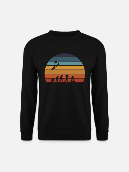 retro vintage sunset evolution RANDONNEE - Unisex Sweatshirt - black