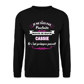 je ne suis pas Parfaite Cassie - Sweat-shirt Unisexe - noir - Devant - Alina (178cm) & Michal (187cm)