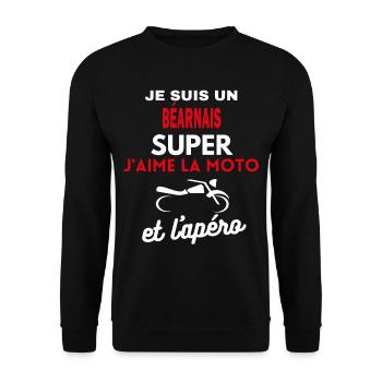 moto phrase drôle apéro BÉARNAIS citation - Sweat-shirt Unisexe - noir - Devant - Alina (178cm) & Michal (187cm)